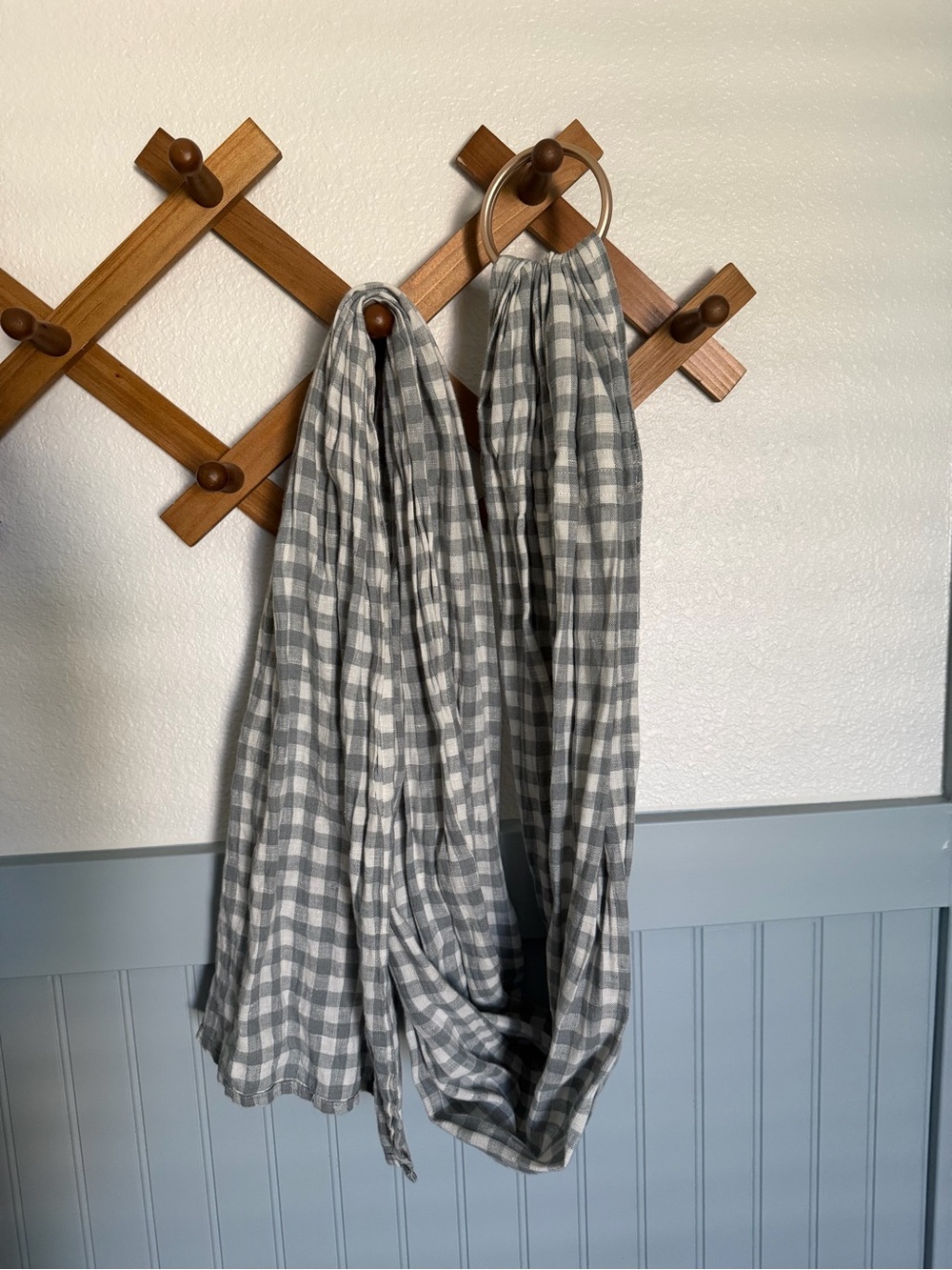 Wildbird Ring Sling - Blue/Gray linen gingham